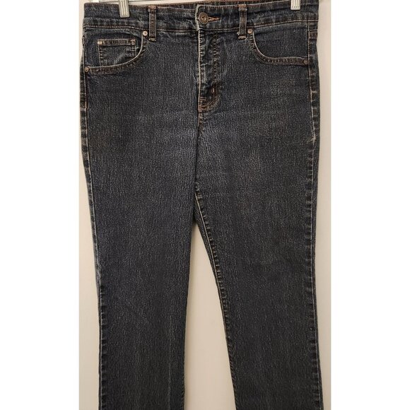 Bandolino Mandie Straight Leg Jeans Mid-Rise Dark Wash Blue Womens Size 12 EUC - Picture 3 of 12